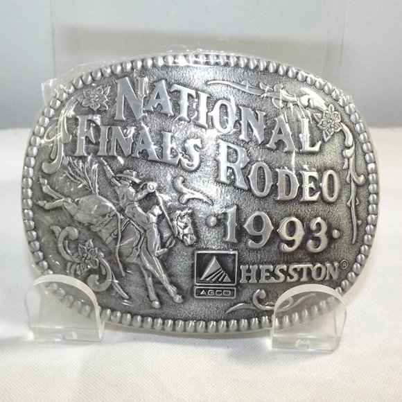 Limited Edition NOS National Finals Rodeo 1993 Hesston Belt Buckle - Picture 1 of 6